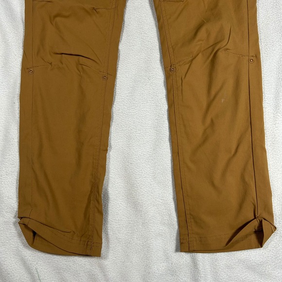 Prana Halle Hiking Pants Womens 8 Regular Brown Ochre Stretch Zion Roll Up Leg - Picture 4 of 9
